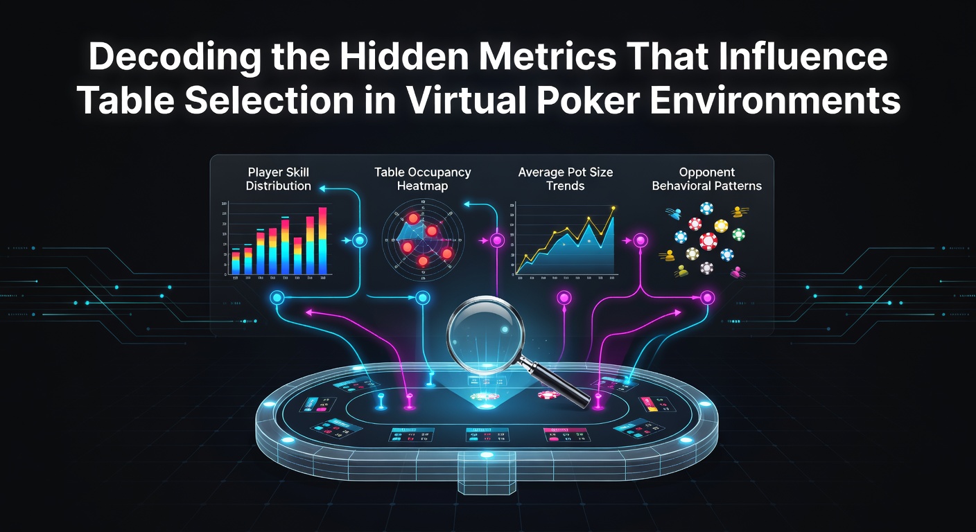 Virtual poker interface showing multiple tables with player statistics overlays and selection filters