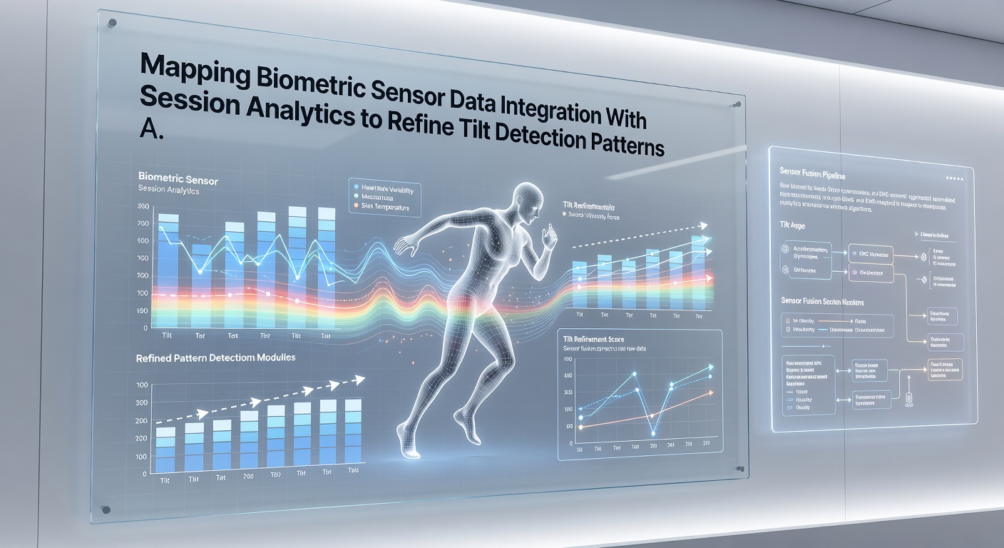 Analytics dashboard showing tilt detection patterns with overlaid biometric graphs and poker session metrics