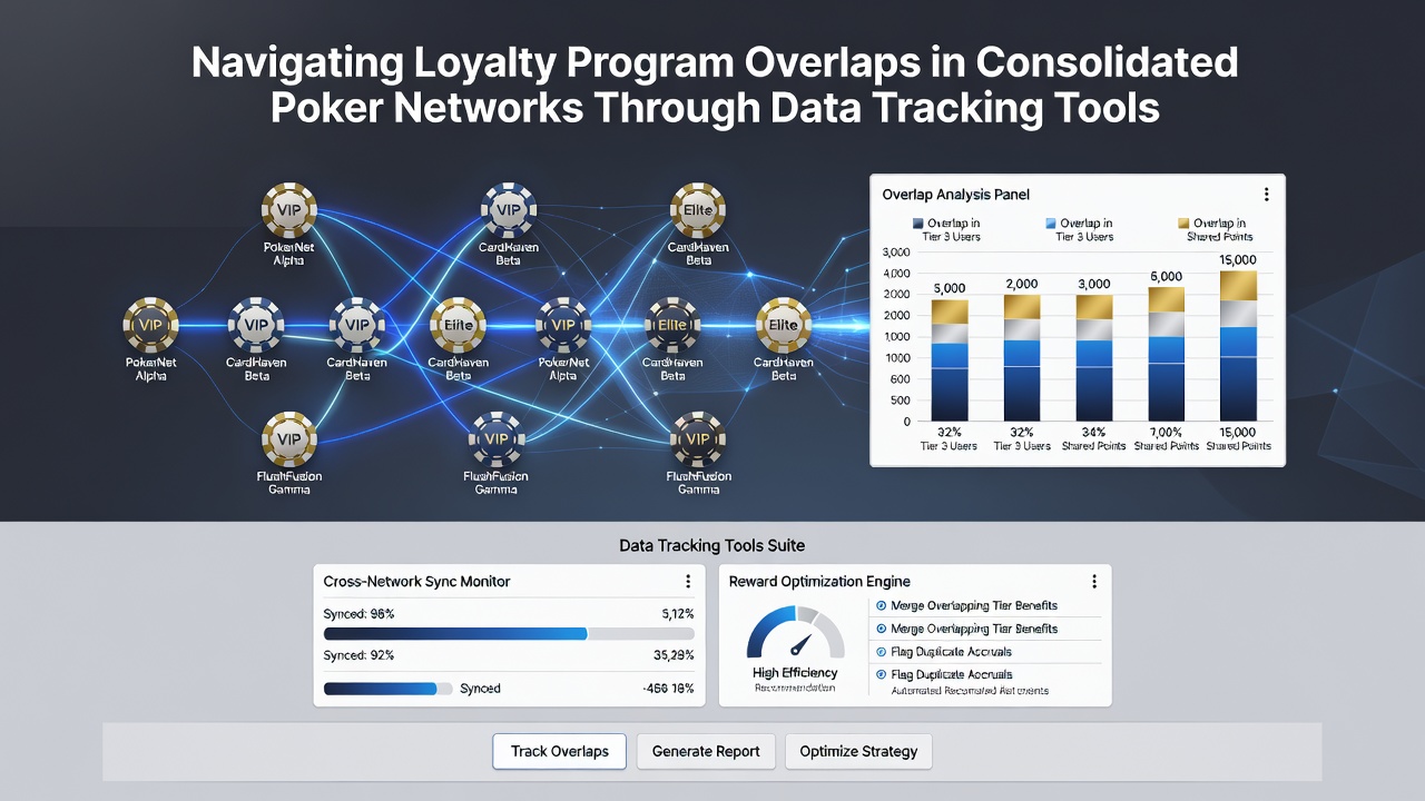 Close-up of data tracking interface displaying loyalty points synchronization across poker network sites