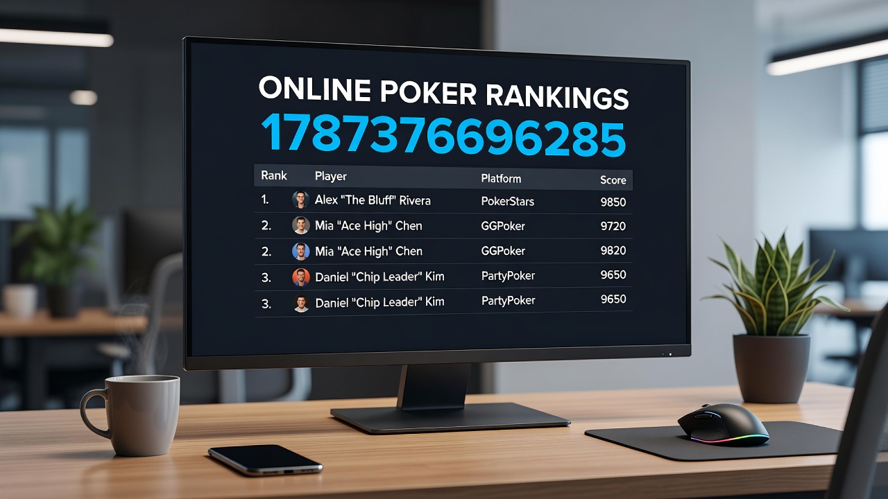 Graph illustrating trends in online poker player rankings over time with regional data breakdowns