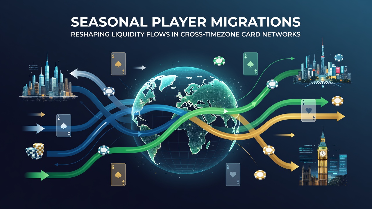 Liquidity flow charts displaying seasonal shifts in player activity across card platform networks